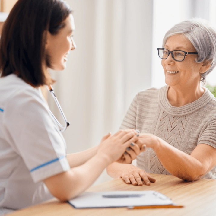 A doctor providing care for her patient